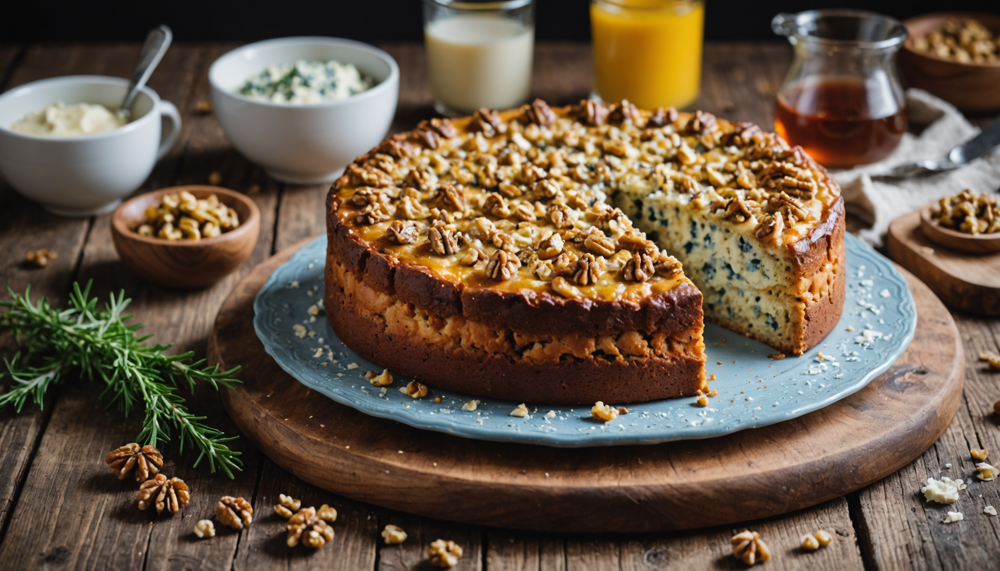 découvrez une recette facile et gourmande de cake salé fondant à la fourme d’ambert, agrémenté de noix croquantes pour une explosion de saveurs irrésistible.