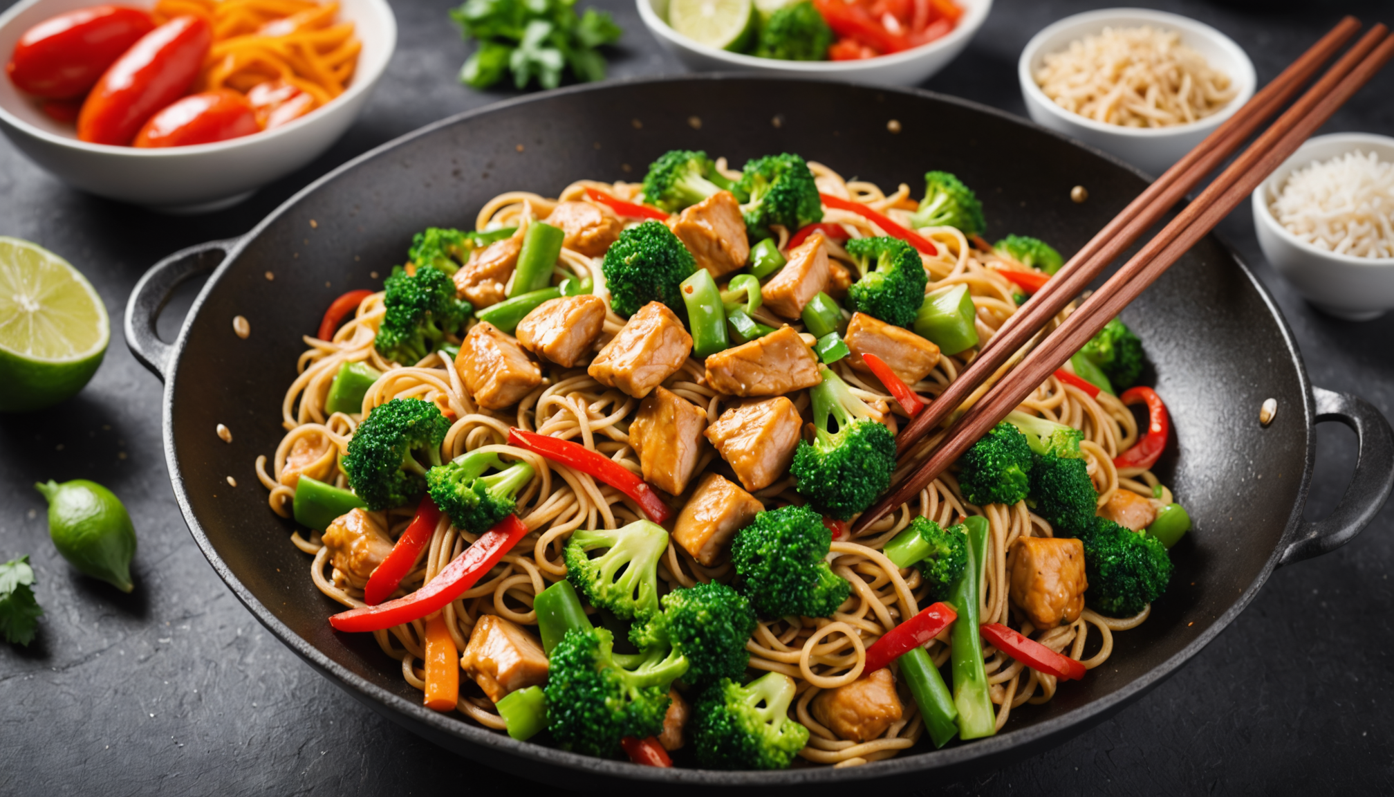 découvrez une recette ultra-simple et rapide de nouilles au poulet et légumes, parfaite pour célébrer le nouvel an chinois avec une explosion de saveurs express.