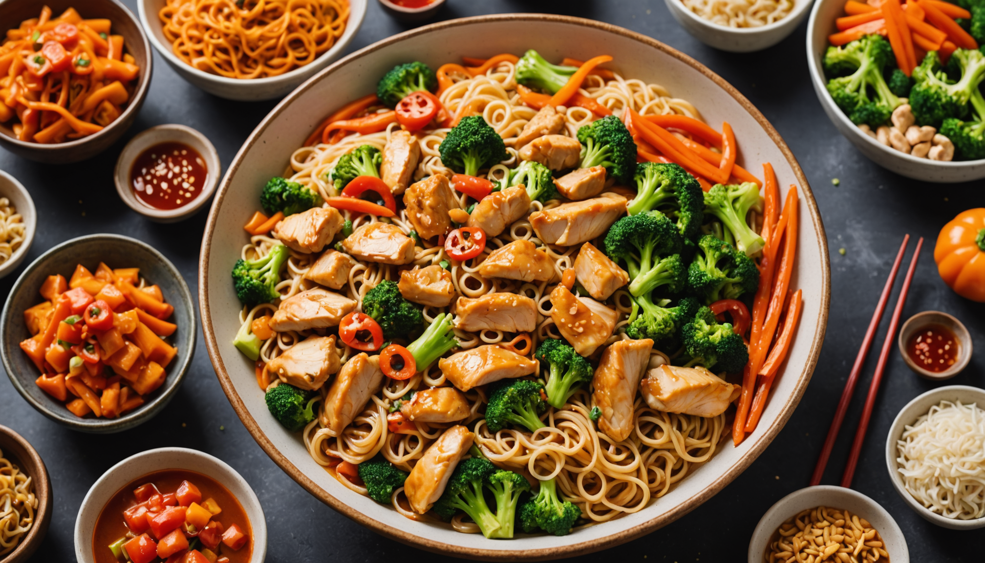 découvrez une recette ultra-simple et rapide de nouilles poulet-légumes pour célébrer le nouvel an chinois avec une explosion de saveurs express.