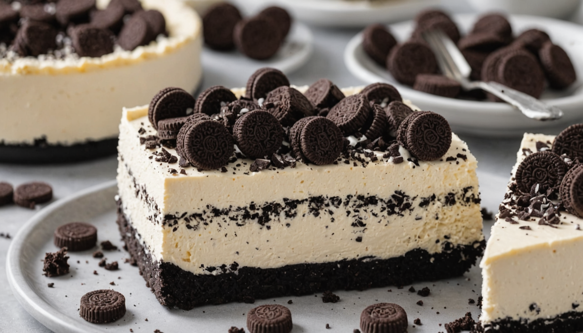 découvrez notre recette rapide et facile de cheesecake aux oreo sans cuisson, un dessert incroyable qui éveillera vos papilles à chaque bouchée !