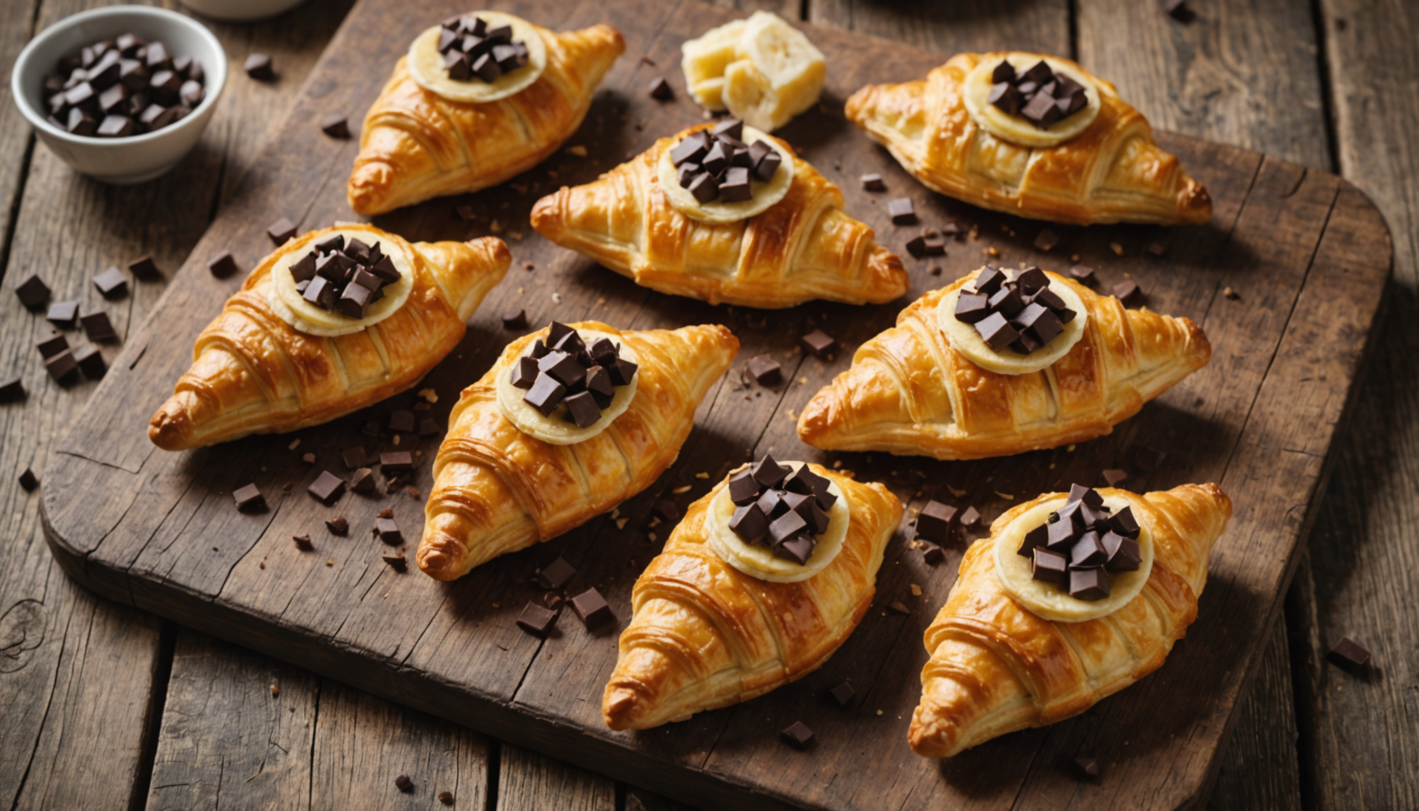 découvrez mes petits feuilletés banane-chocolat, irrésistibles et ultra simples à réaliser, croustillants et fondants à la fois, pour un goûter parfait et gourmand.