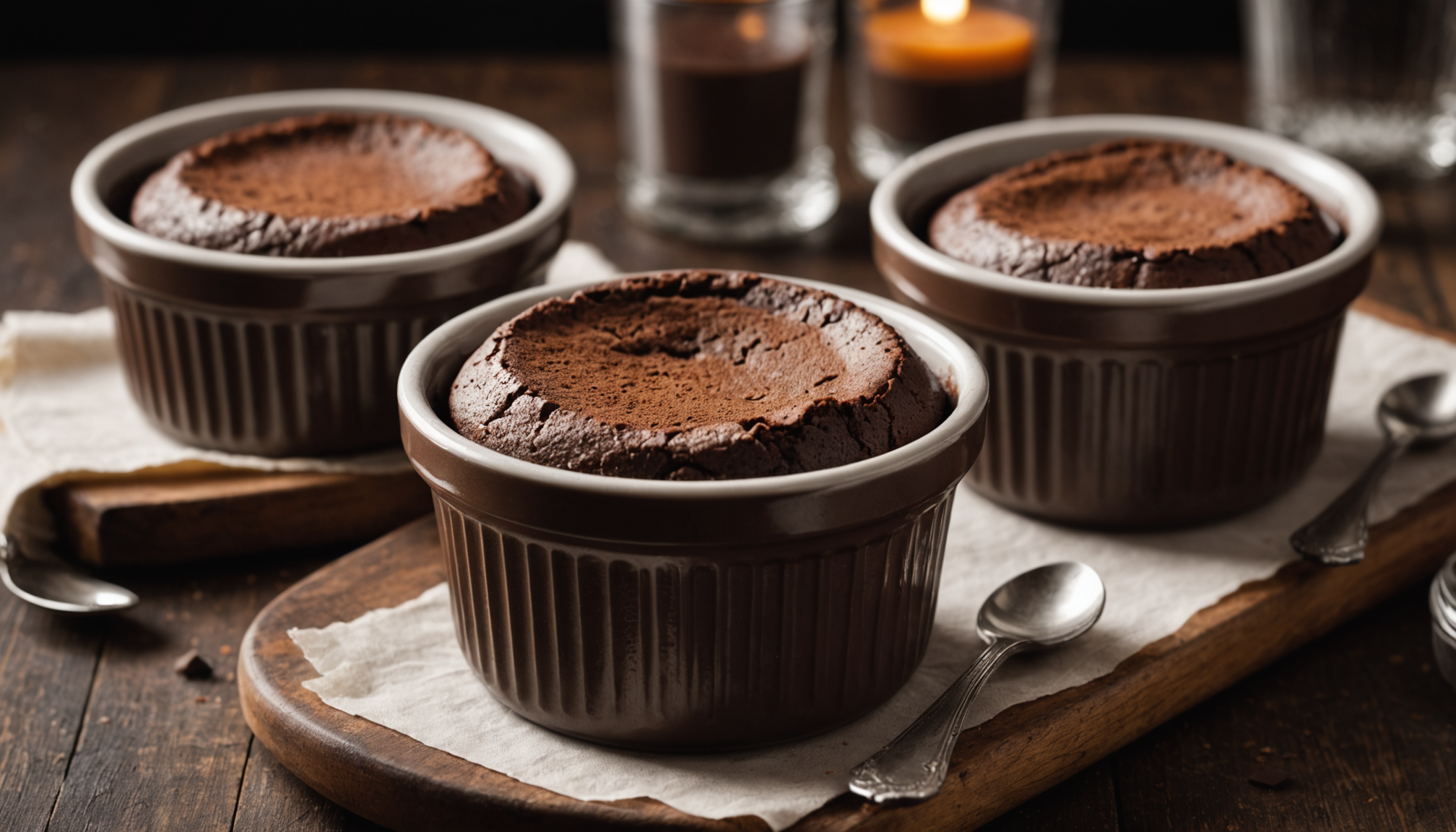 découvrez un dessert au chocolat spectaculaire, léger et gonflé dès la première tentative, prêt en seulement 15 minutes avec 4 ingrédients simples.