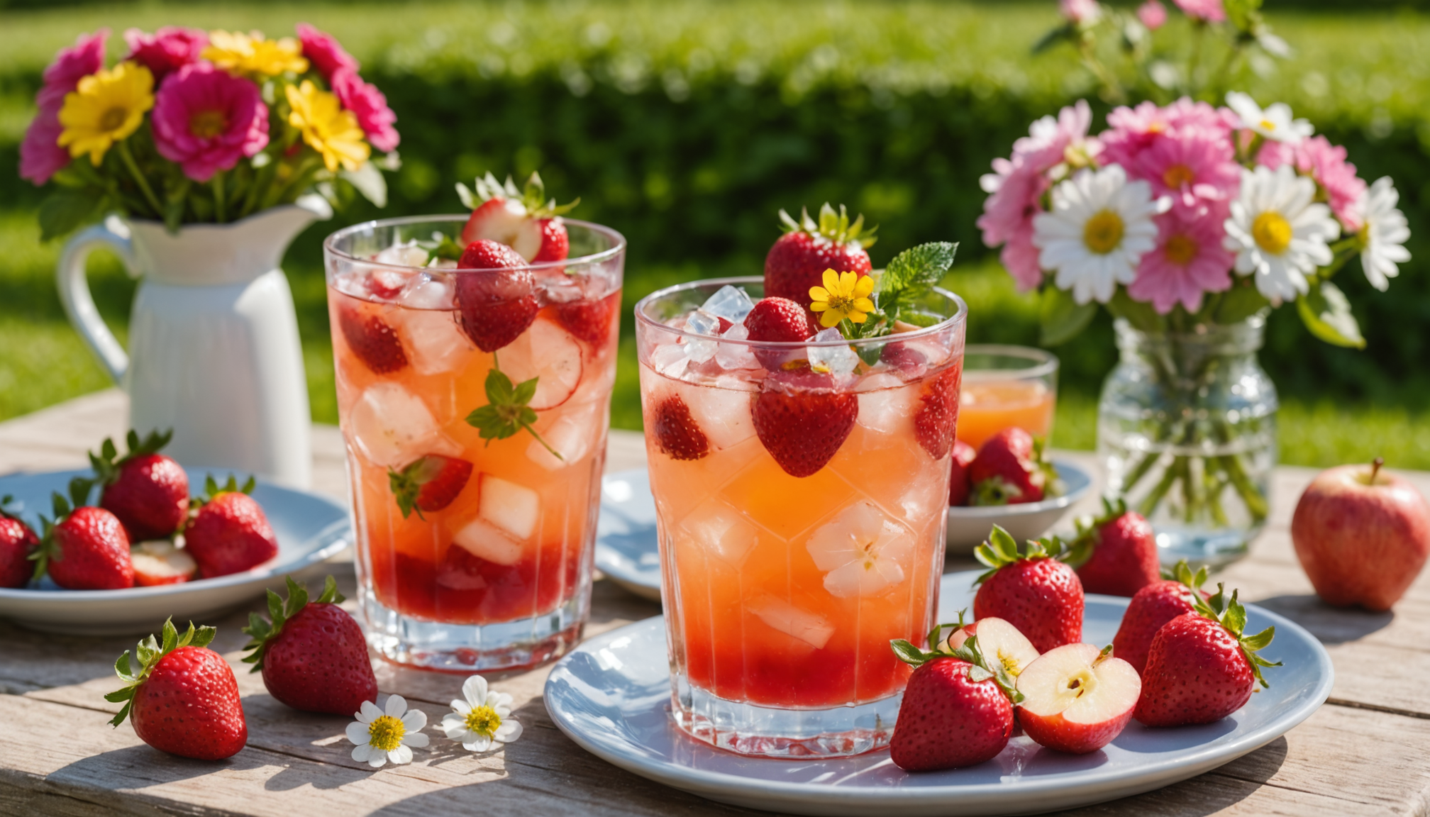 découvrez blossom spritz, un apéritif pétillant aux saveurs de pommes et fraises, idéal pour célébrer les premiers rayons du soleil avec fraîcheur et convivialité.