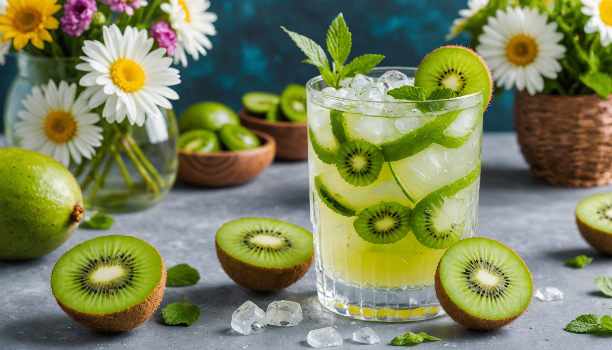 découvrez chaque jour un cocktail unique : kiwi tonic et concombre, une explosion de fraîcheur et de vitamines parfaite pour célébrer le printemps avec légèreté et saveurs naturelles.