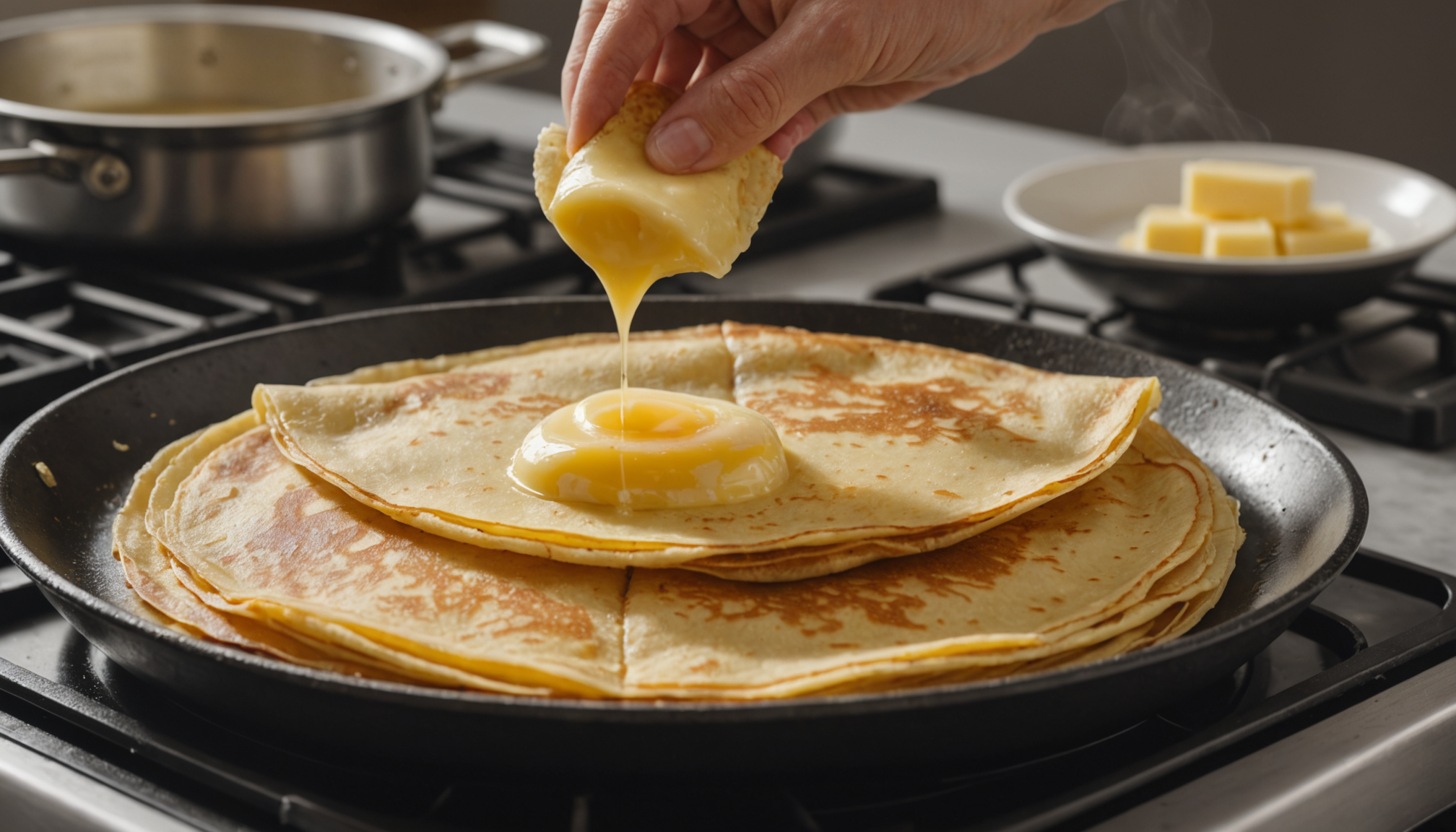 découvrez une astuce simple et oubliée pour réchauffer vos crêpes le lendemain sans qu'elles ne deviennent sèches ou cassantes. retrouver leur moelleux et leur douceur facilement !