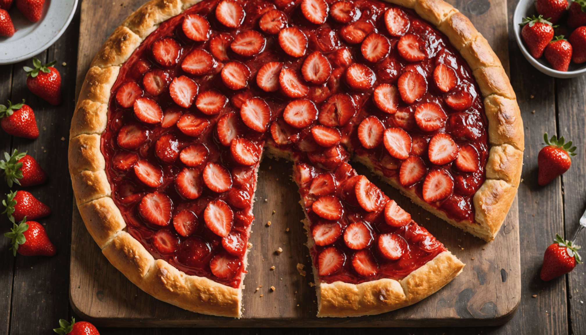 savourez la focaccia à la fraise ultra moelleuse avec cette recette facile et gourmande qui ravira les papilles de tous les amateurs de douceurs.