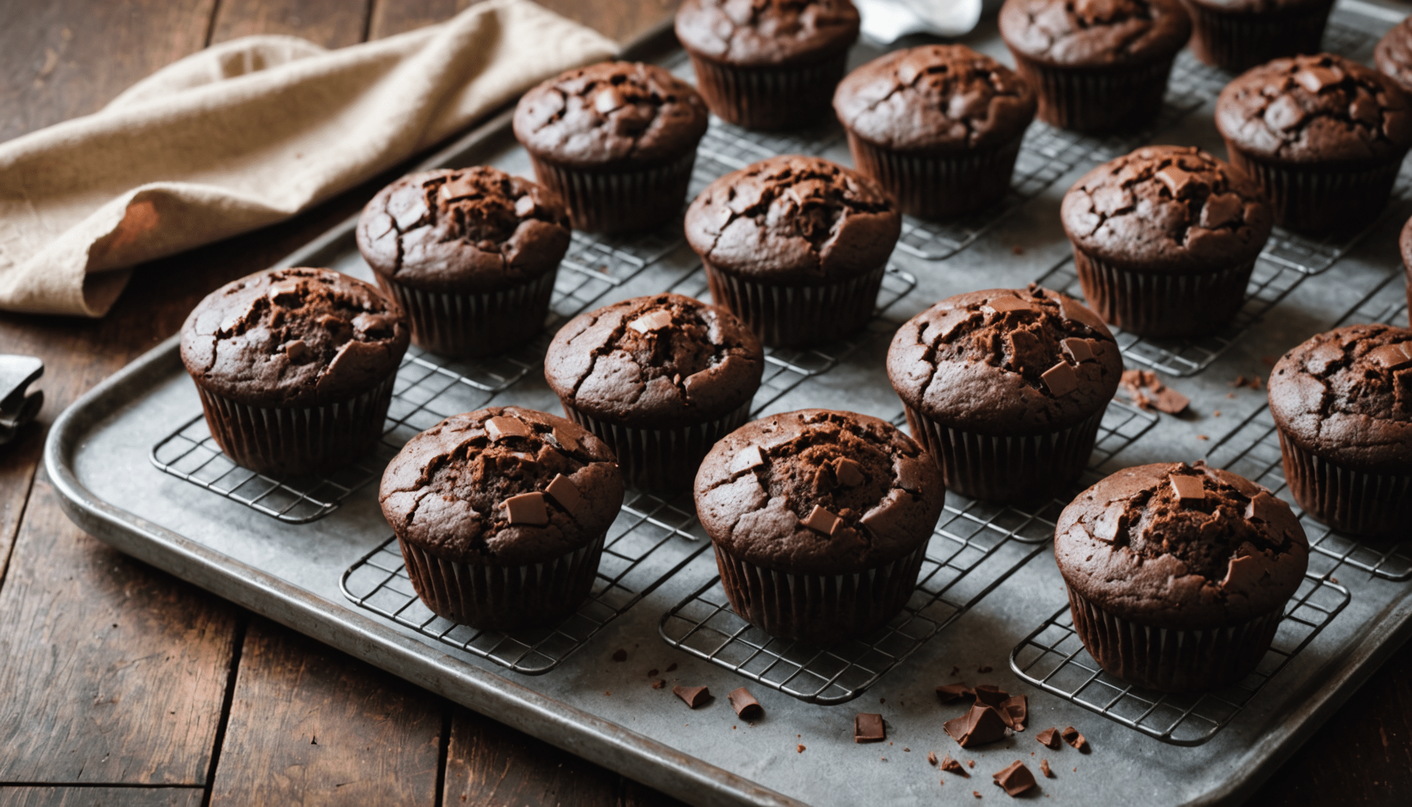 savourez la recette facile et rapide des muffins tout chocolat, ultra moelleux et fondants en bouche, parfaits pour un goûter gourmand et irrésistible.