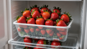 découvrez une astuce simple et naturelle pour conserver vos fraises au réfrigérateur pendant une semaine sans qu'elles ne moisissent : utilisez une feuille dans la barquette pour prolonger leur fraîcheur.