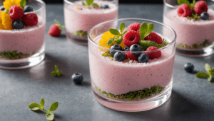 découvrez une verrine rose glacée surprenante qui envoûte les papilles : un délice sucré-salé à déguster en entrée ou en dessert, pour un repas plein de mystère et de saveurs.