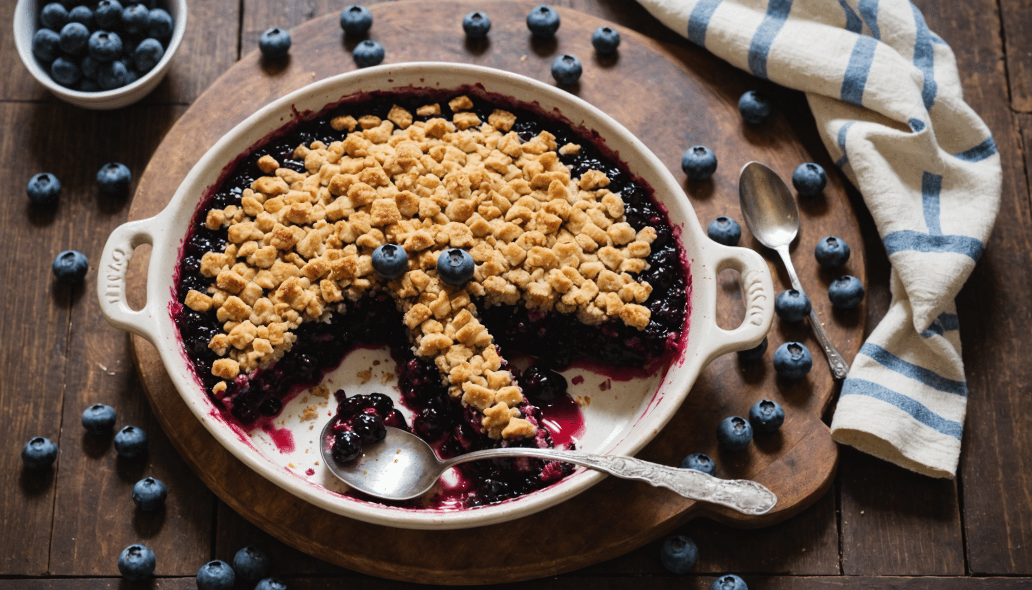 découvrez notre recette rapide de crumble aux myrtilles en 35 minutes, avec une croûte dorée et croustillante qui révèle un parfum fruité irrésistible, parfait pour toutes les envies gourmandes.
