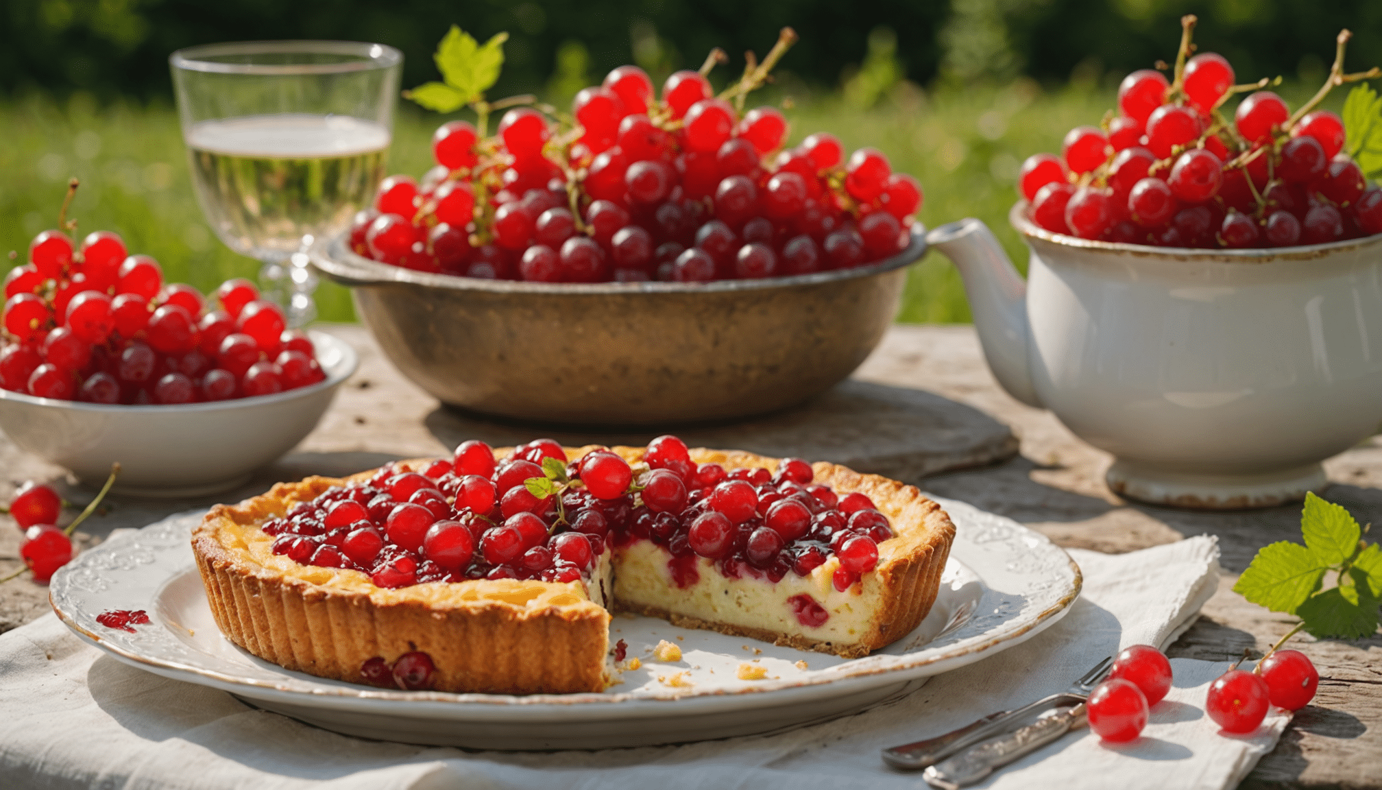 découvrez notre clafoutis réinventé, où l'acidité fraîche des groseilles sublime la douceur pour une harmonie parfaite en bouche à chaque bouchée.