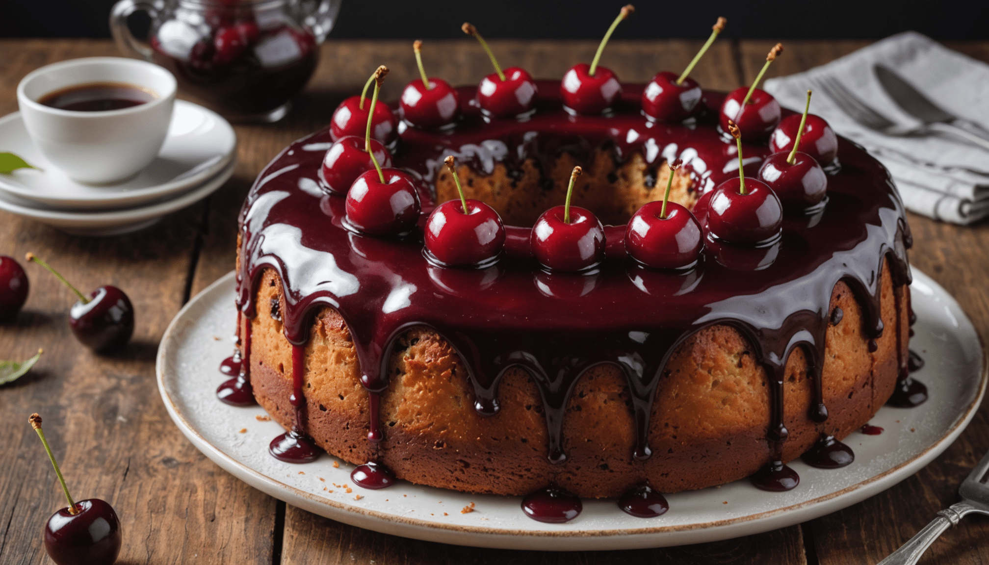 savourez le cake moelleux aux cerises ensoleillées de christophe felder, une gourmandise tendre et fruitée qui surpassera à jamais le clafoutis traditionnel.