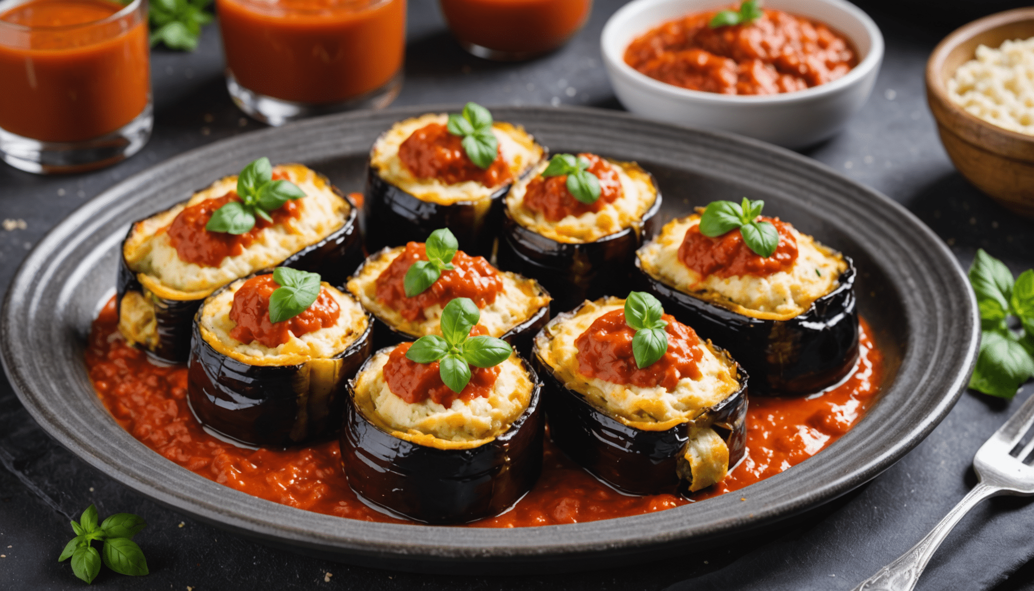 découvrez nos rouleaux d'aubergines gratinées, une réinvention gourmande de la ratatouille pour un dîner original et savoureux qui séduira vos invités.