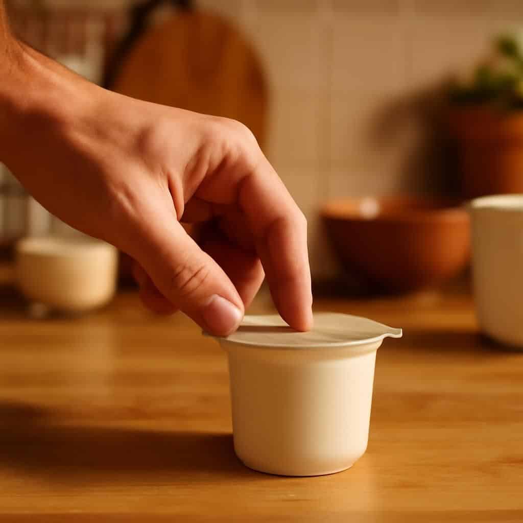 découvrez comment nos aînés sélectionnaient leurs yaourts en utilisant le secret du pouce sur le couvercle avant ouverture, une technique simple et efficace pour garantir fraîcheur et qualité.