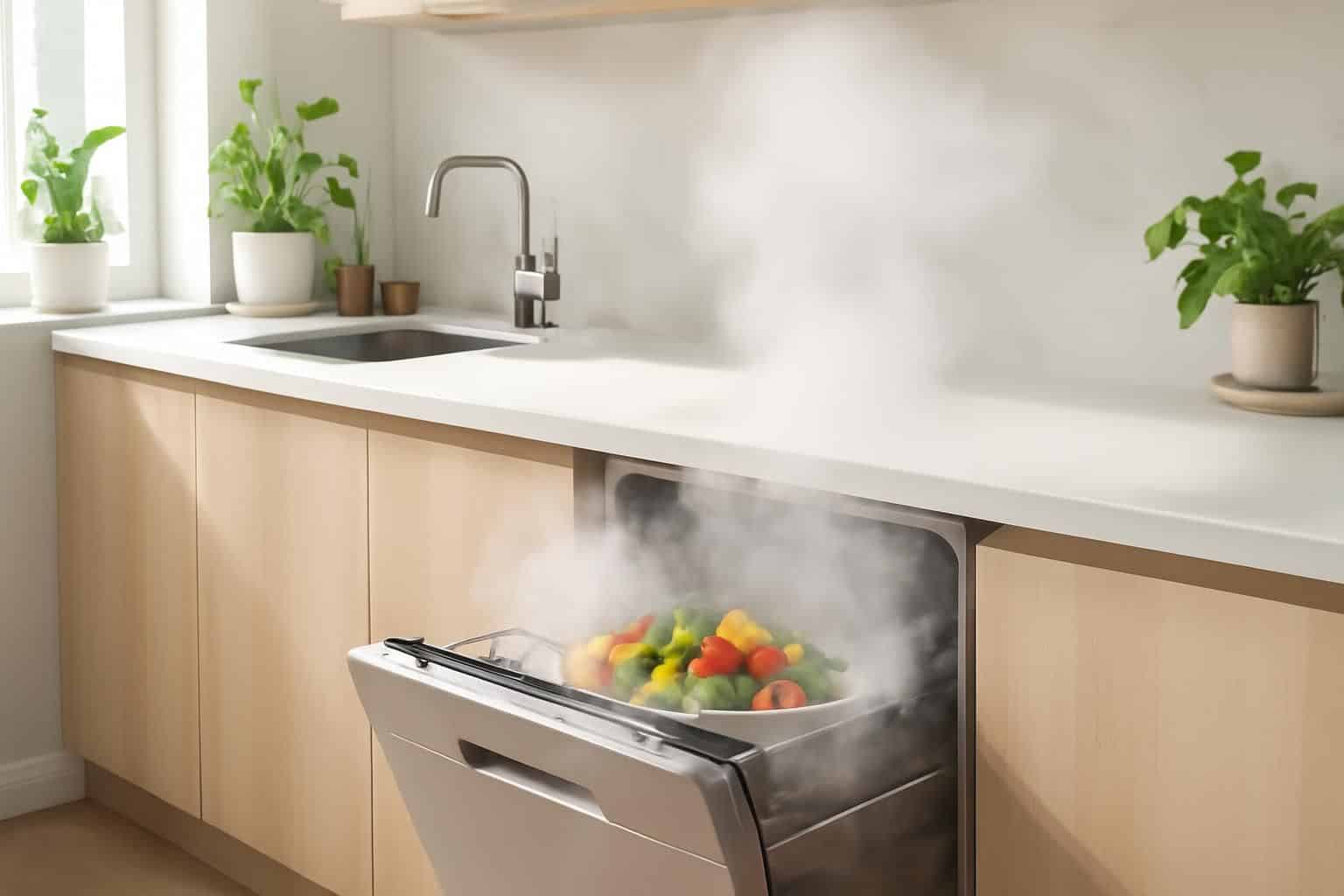 découvrez un lave-vaisselle innovant qui utilise la cuisson à la vapeur pour préparer vos repas sans chauffer votre cuisine, éliminant ainsi la chaleur étouffante tout en facilitant votre quotidien.