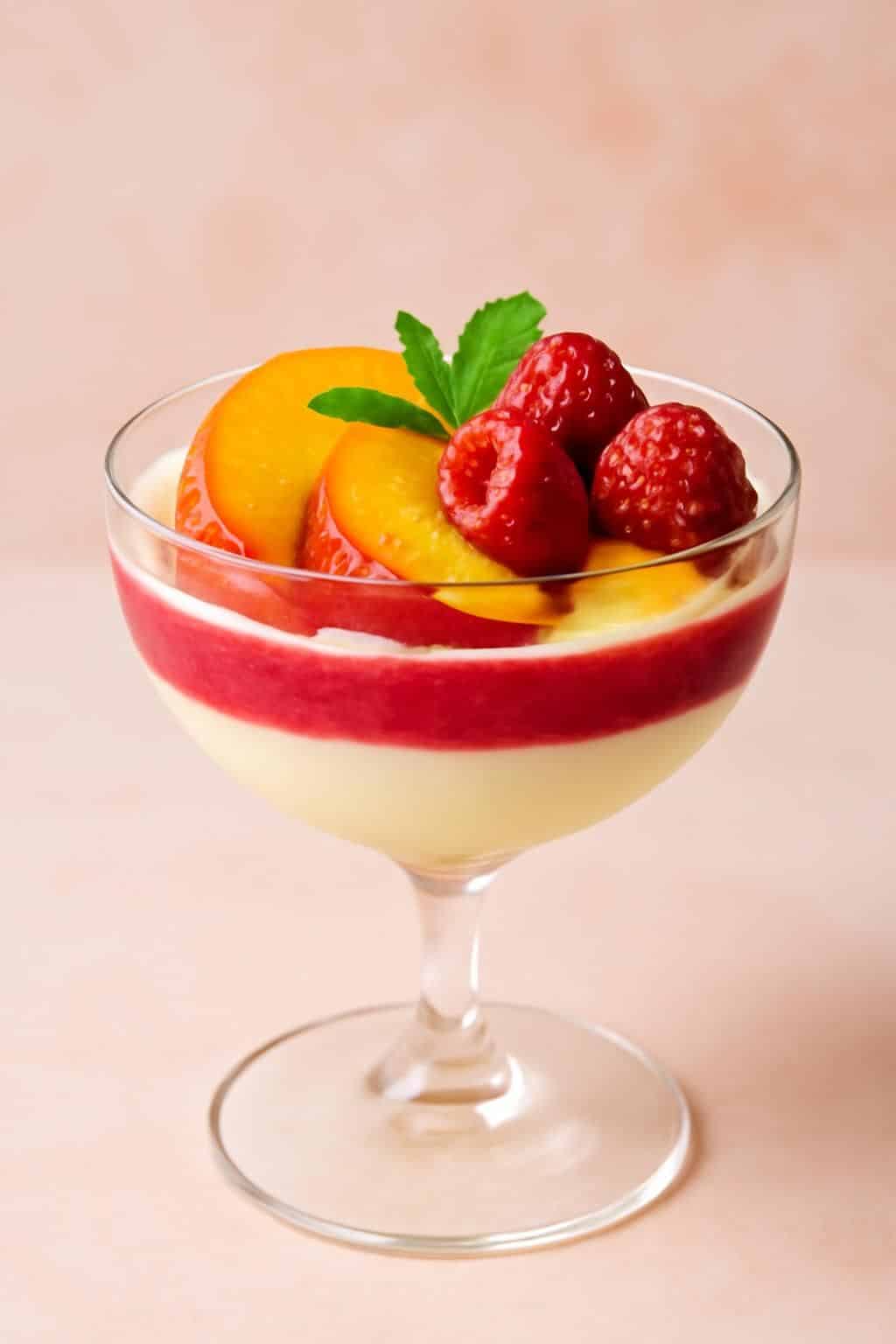 découvrez la coupe estivale pêche-framboise-vanille, un dessert frais et original qui remplace facilement la salade de fruits classique pour un plaisir fruité sans préparation compliquée.
