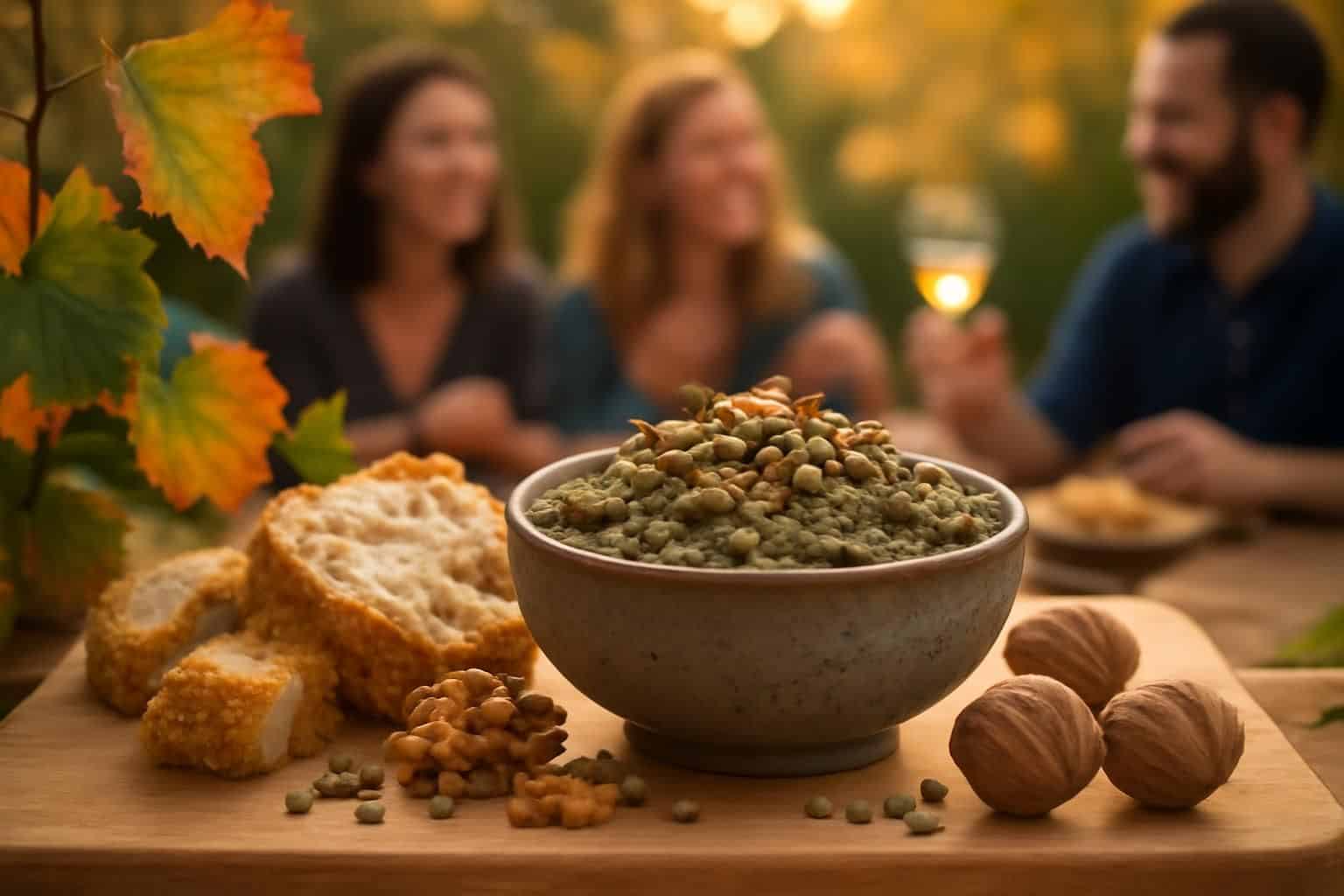 découvrez ma tartinade incontournable pour les apéros de septembre : un savoureux mélange de lentilles et noix, un duo gourmand qui séduit toujours mes invités.