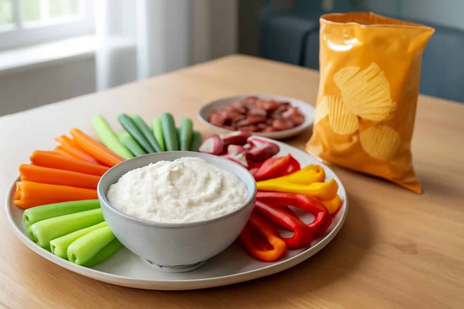 découvrez comment laurent mariotte réinvente l'apéro avec sa crème à la feta irrésistible, qui fait fondre les chips et place les crudités en star indétrônable à votre table.