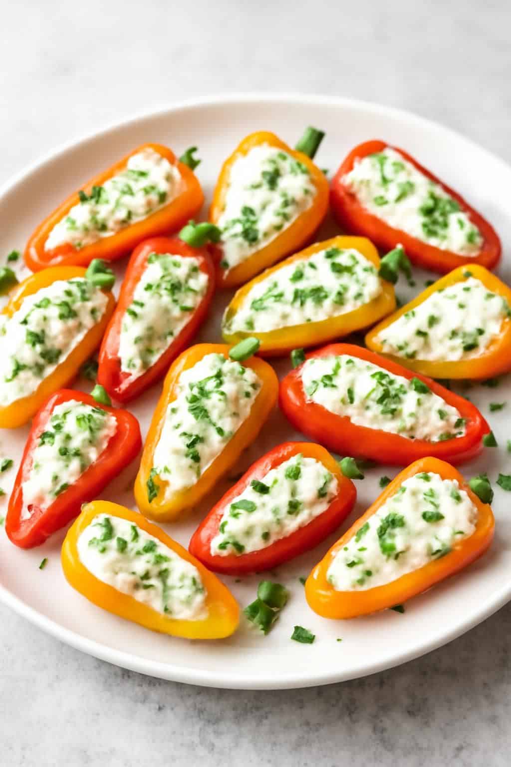 découvrez nos mini poivrons farcis au fromage frais, des bouchées express idéales pour sauver vos apéros improvisés sans effort et régaler vos invités en un clin d'œil.