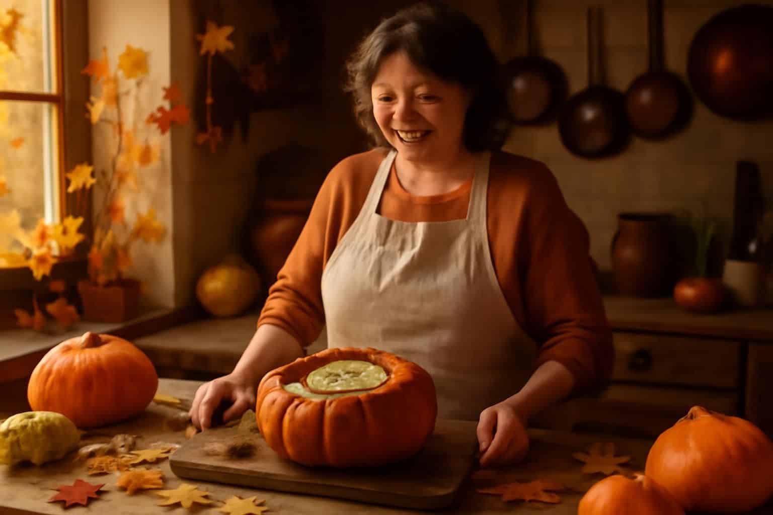 découvrez la tradition gourmande de l'automne avec la recette de potimarron rôti au camembert entier de ma voisine, un délice chaleureux et facile à préparer dès les premiers frissons saisonniers.