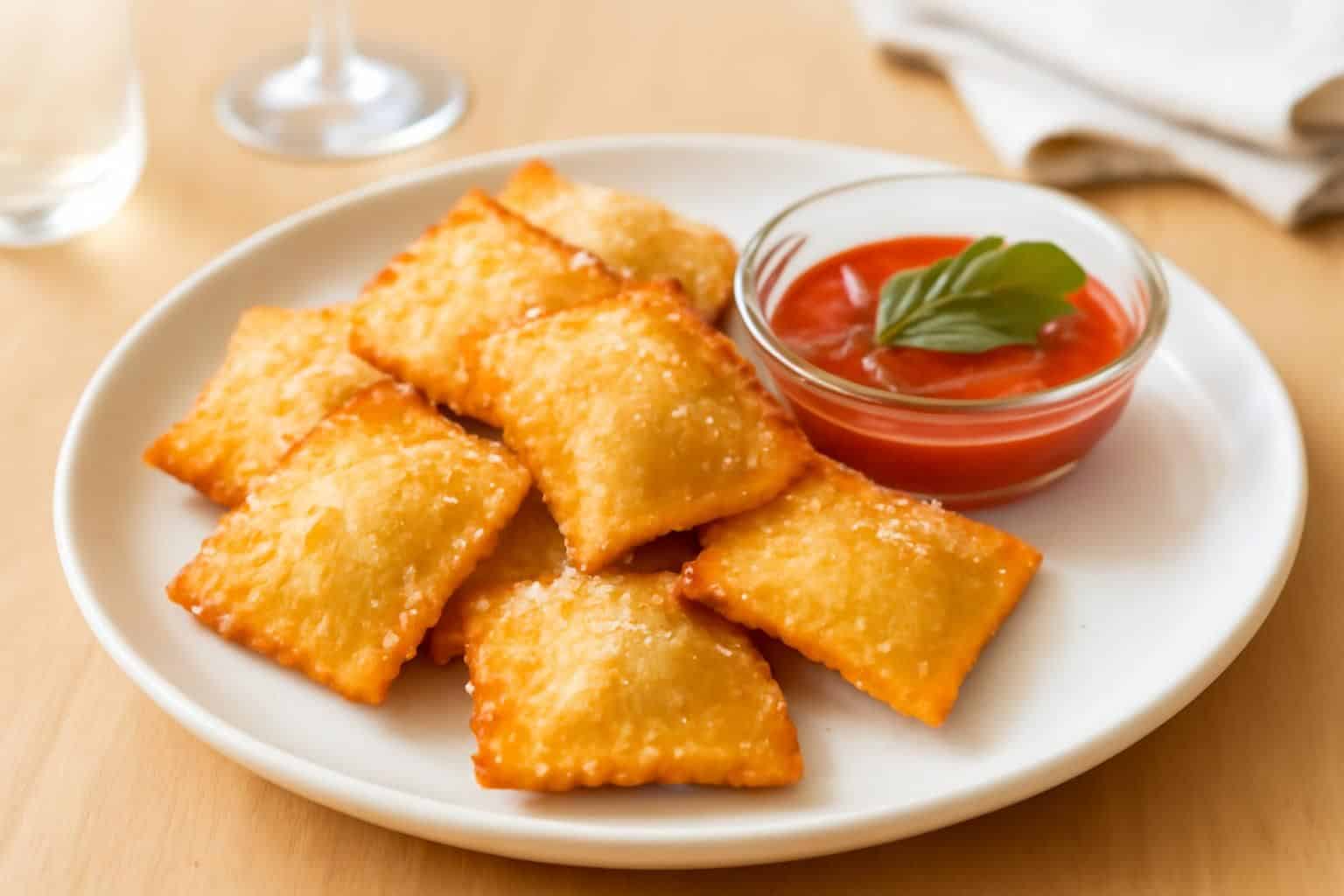 découvrez comment préparer rapidement des raviolis croustillants au parmesan accompagnés d'une sauce tomate au basilic, pour un apéritif délicieux et sans stress qui impressionnera vos invités.