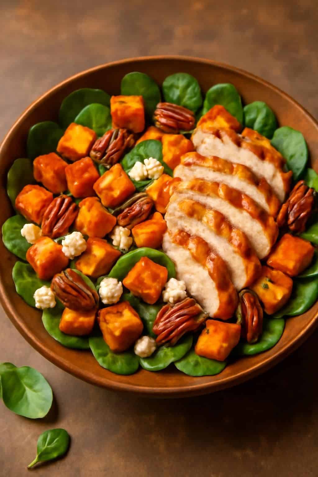 découvrez une recette originale de salade gourmande alliant patate douce, poulet grillé et feta, pour une entrée savoureuse qui étonne et ravit les papilles.