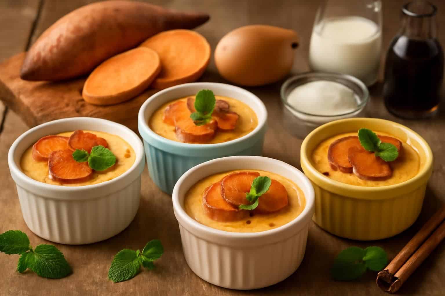 découvrez comment transformer de simples ingrédients en flans fondants aux patates douces rôties, pour réinventer vos desserts avec créativité et saveurs délicates.